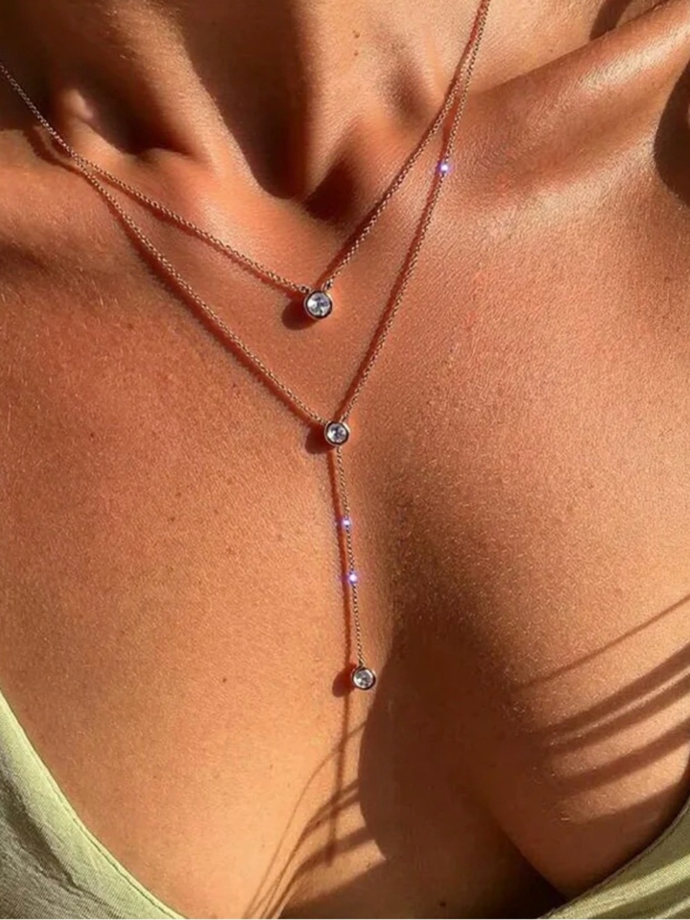 Gold Layered Lariat Necklace | PVD Gold-Coated Stainless Steel